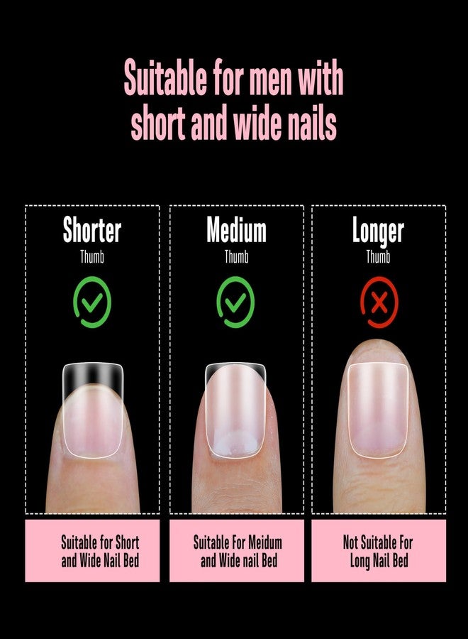 NOVO OVO Extra Short Nail Tips for Men and Women with Wide and Short Nail Beds, Thick Square Round Full Cover False Nails Press on, Soft Gel for Acrylic Fake Nails Extension kit 16 Sizes x 640pcs - Image 5